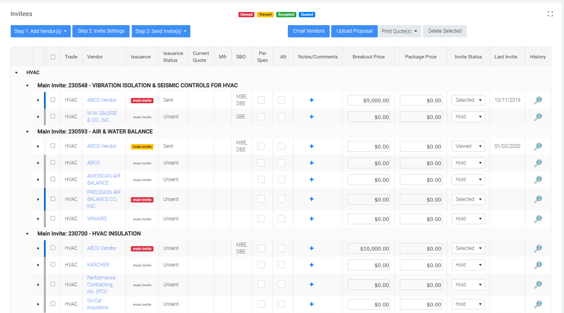 Pricing Grid Example